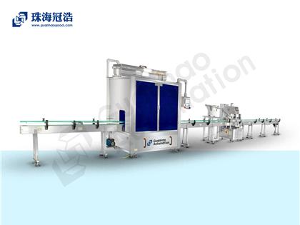 自動16頭醫(yī)用鹽水防腐灌裝、旋蓋生產(chǎn)線
